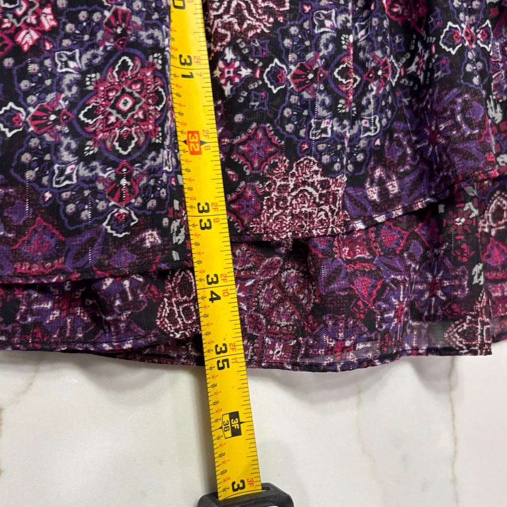 MICHAEL Michael Kors patchwork Georgette smock-waist Floral Long Sleeve Dress - Picture 14 of 14